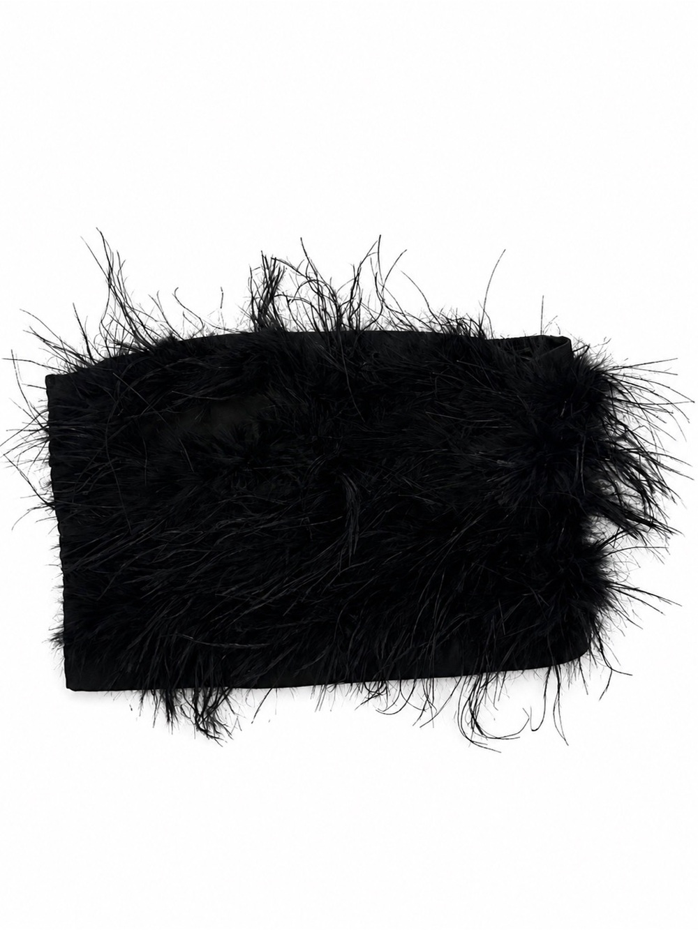 Lucy Paris Black Feather Trim Scarf Wrap